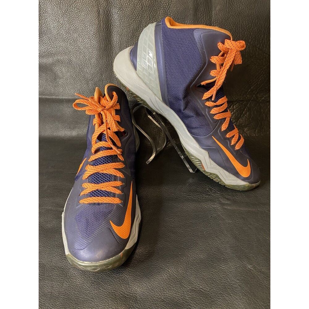 Nike Zoom Hyperdisruptor Dark Blue Orange 548180-401 High Top Shoes Men's 12
